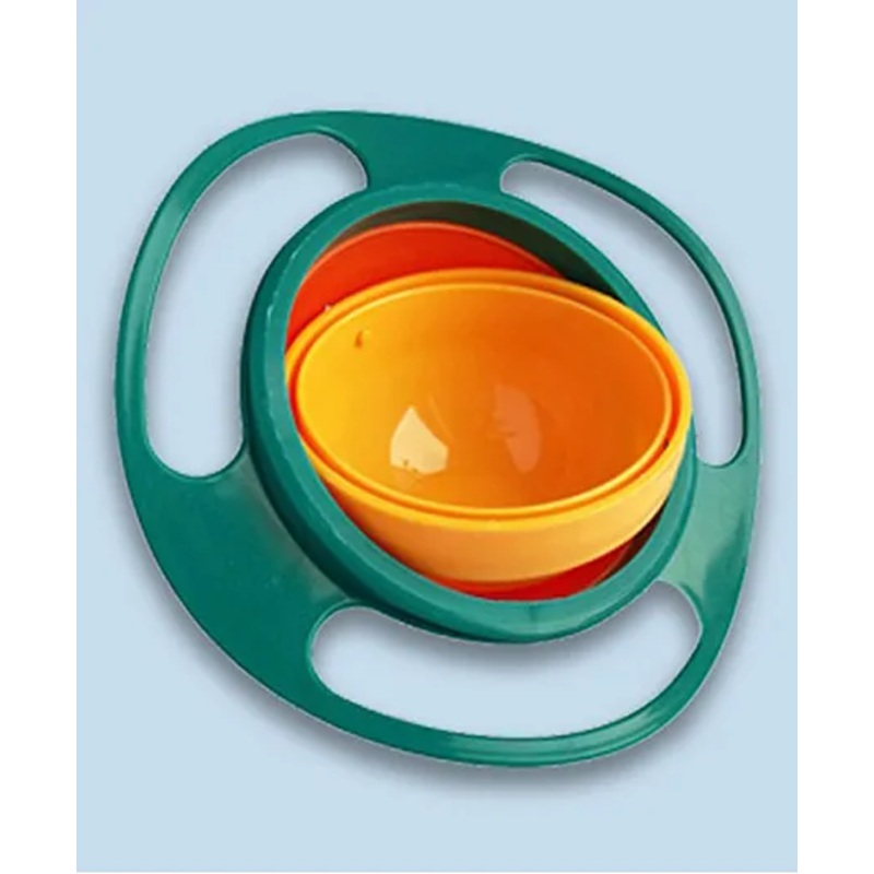 Mihar Essentials 360 Degree Rotating Spill Proof Gyro Bowl With Lid – Color May Vary