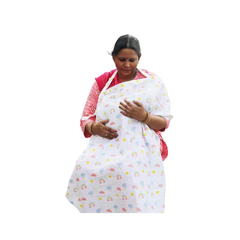Motherly Nursing Cover for Breastfeeding Soft, Breathable Feeding Apron for Mom, Multi Use Feeding Cover & Scarf Parachute Print