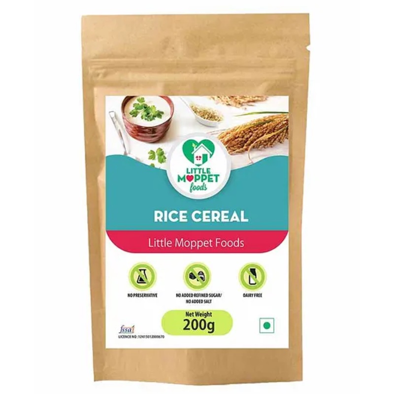 Organic Rice Cereal for Babies 6-12 Months – Little Moppet Baby Foods, Homemade, Doctor Mom’s Kitchen, 200g