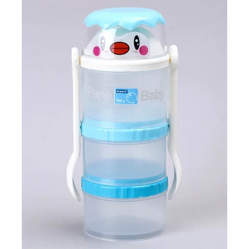 Papa Milk Powder Container with Spoon & Fork – Blue