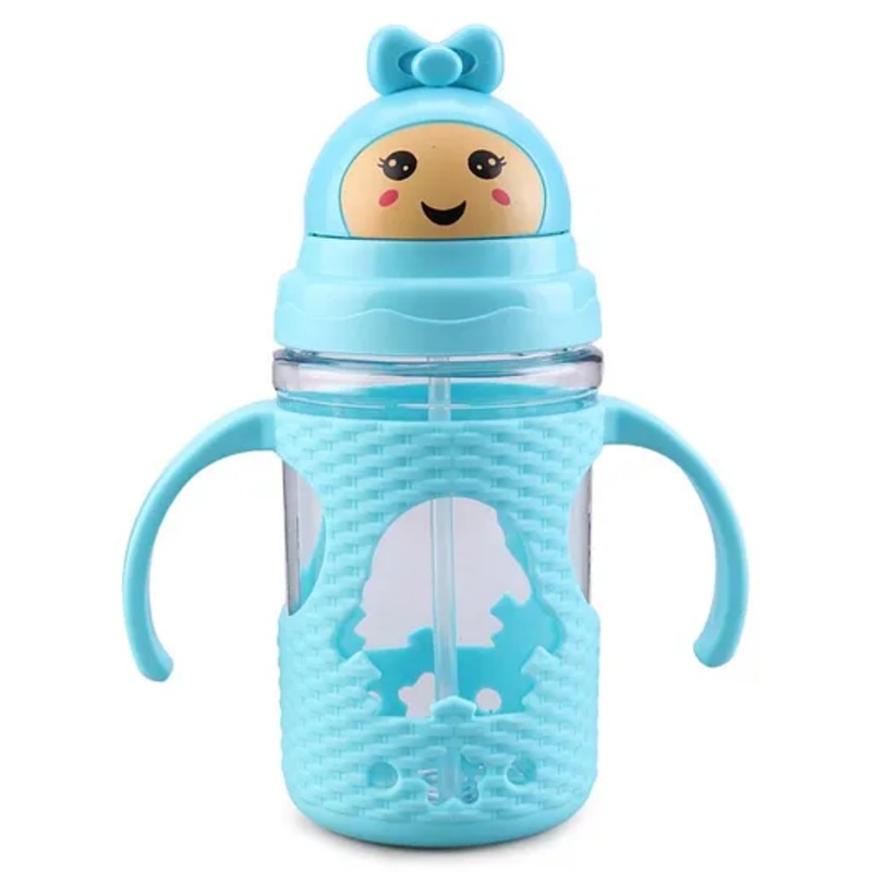 Twin Handle Straw Sipper Blue – 400 ml