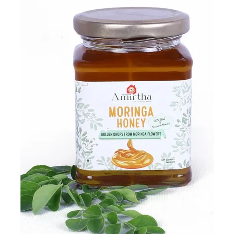 Amirtha Health Foods – Moringa Honey | Nectar extracted from Moringa flowers | Raw & Original -340 g