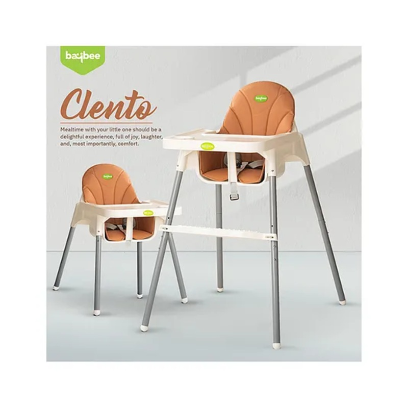 Baybee Clento 2 in 1 Baby High Chair for Kids, Baby Feeding Chair with 2 Height Adjustable, Footrest, Tray, Mobile Stand, 3 Point Safety Belt | Kids High Chair for Baby (White)