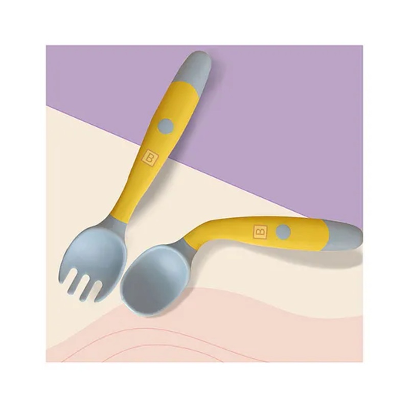 Bembika Baby Training Twist Spoon and Fork Set – Yellow