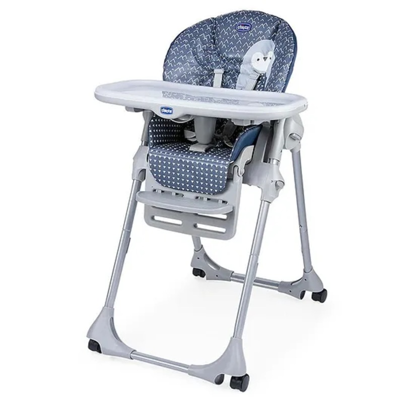 Chicco Polly Easy Cushioned High Chair Penguin Print – Blue