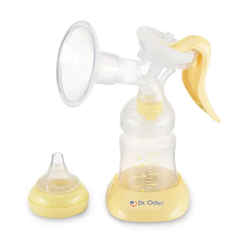 Dr. Odin Manual Breast Pump with Lid White Yellow – 150 ml