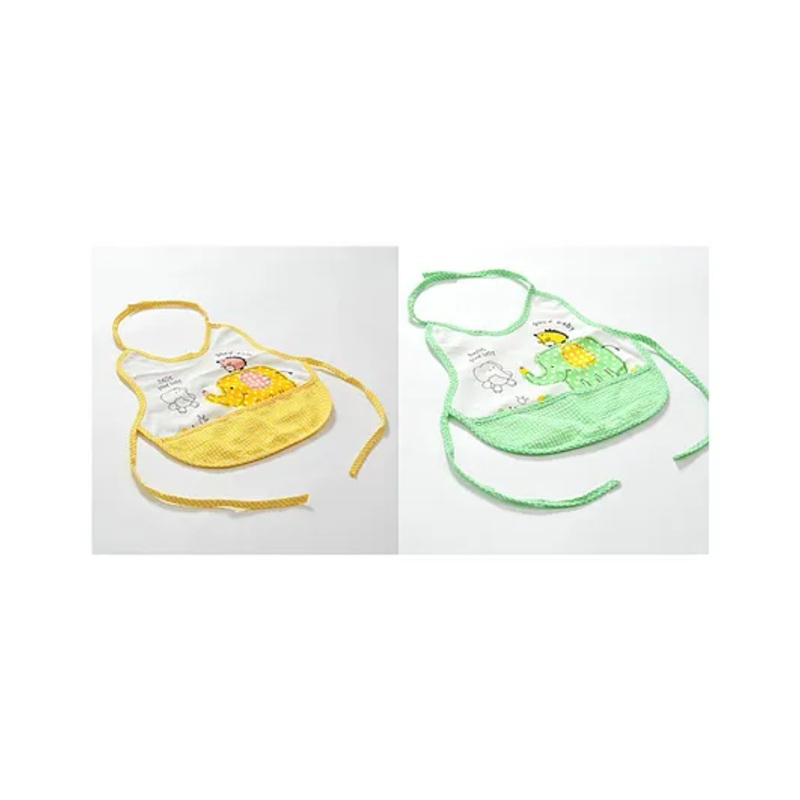Jars Collections Waterproof Cotton Bib With Pocket Multicolour – Pack Of 2