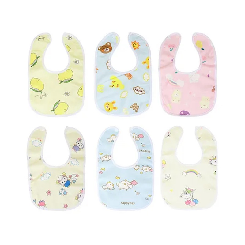 Kritiu Baby Printed Bib Pack Of 6 ( Design May Very )