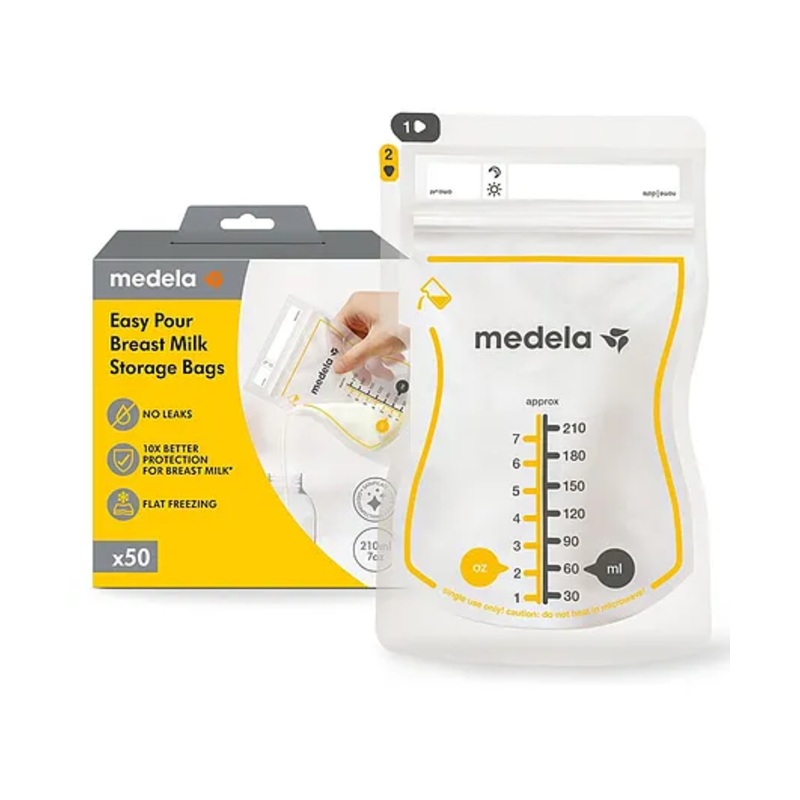 Medela Easy Pour Breast Milk Storage Bags 50 Pieces – 210 ml Each