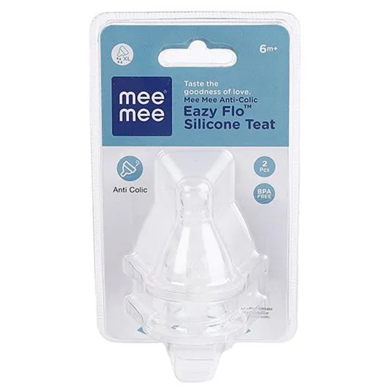 Mee Mee Anti-Colic Easy Flow Silicone Teat Extra Large – Pack of 2