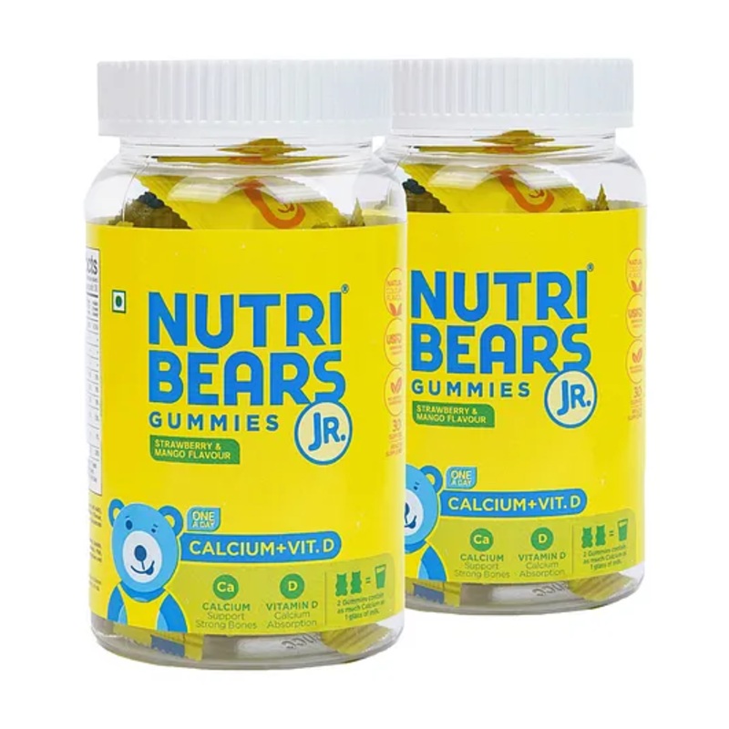 NutriBears Kids Calcium with Vitamin D Gummies Pack of 2 – 30 Pieces each