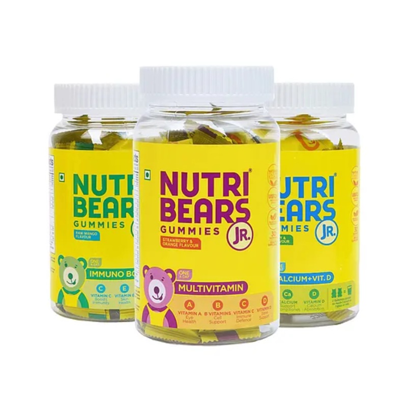 NutriBears Multivitamin Calcium and Immuno Boost Gummies Combo of 3 – 30 Pieces Each