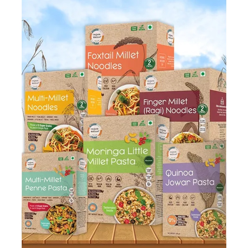 Organic Wisdom Super Saver Pack of 6 Millet Noodles (384g each) & Pasta(180g each)| Free from Junk, Maida, MSG, Refined Oil | Rich in Protein, Vit B, Anti-oxidants & Fiber