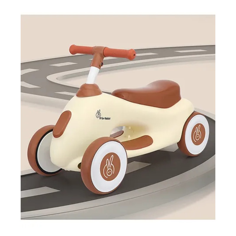 R for Rabbit Speedster Zoomy Push Ride-On for Baby, Wide TPE Wheels with Ergonomic & Comfortable Seat, Non Slip Footrest for 1 to 4 Years Kids, 20 Kgs Weight Capacity (Cream Brown)