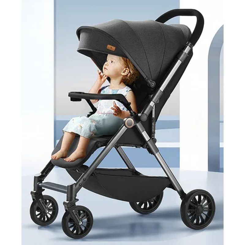 StarAndDaisy Stroller for Baby Foldable Baby Stroller Light Weight with Multi-Level Seat Recline, 5 Point Safety Belt, Pram for Kids-Black