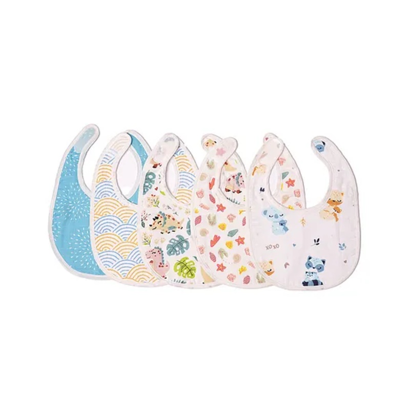 TIDY SLEEP Muslin Bibs-Assorted Colors-Pack of 5