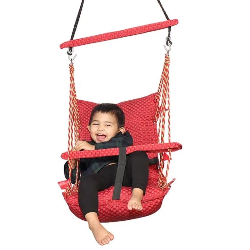 Wishing Clouds Swing for Balcony with Cotton Filling and Leg Lock Mechanism Piccolo Cotton – Red