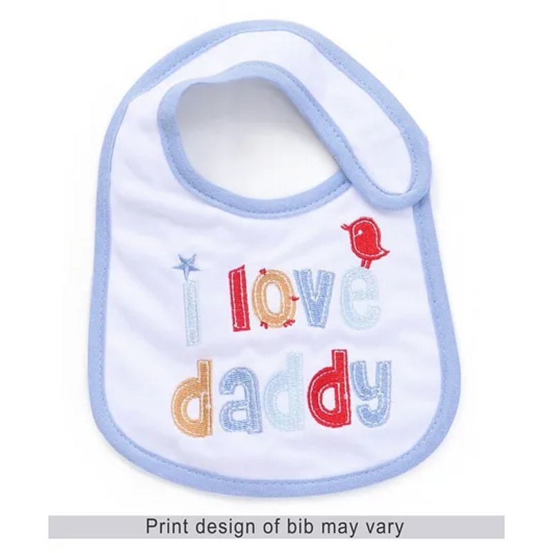 Babyhug Bib Velcro Closure I Love Daddy (Print & Colour May Vary)