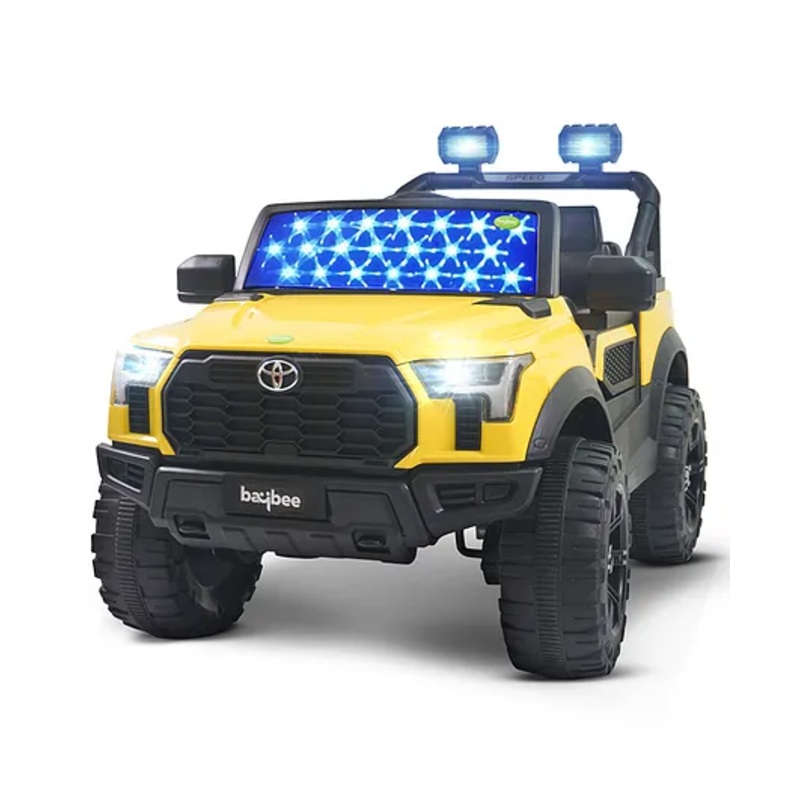 Baybee Hilex Rechargeable Battery Operated Jeep Ride on Toy Car with Bluetooth Music & Light – Yellow