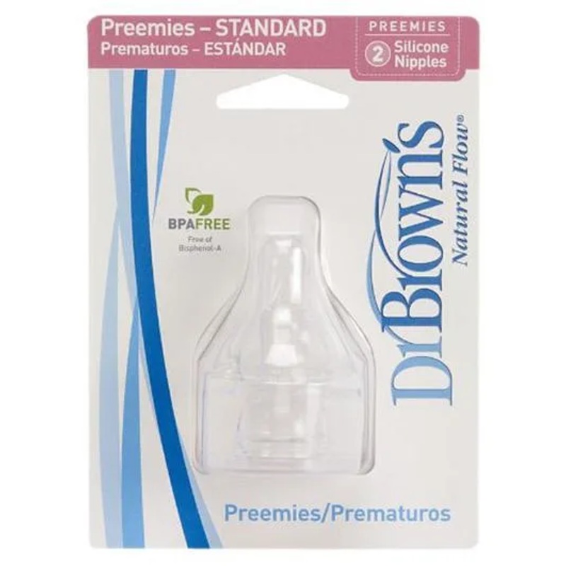 Dr. Brown’s Natural Flow Preemie Standard Nipple – Set of 2