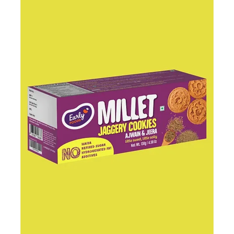 Early Foods Ajwain & Jeera Jaggery Cookies- 130 g