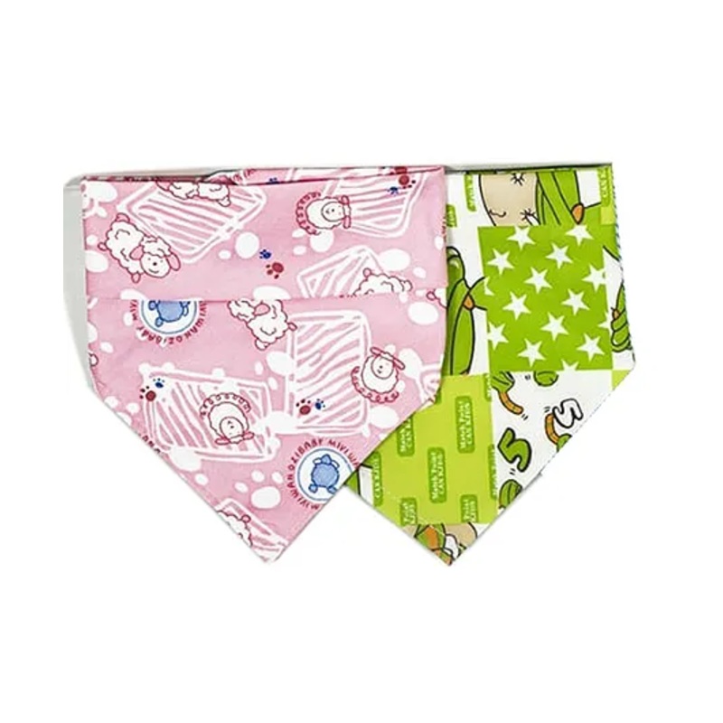FANTASY INDIA Colorful Bandana Drool Bibs Pack of 2 (Colour and Prints May Vary)