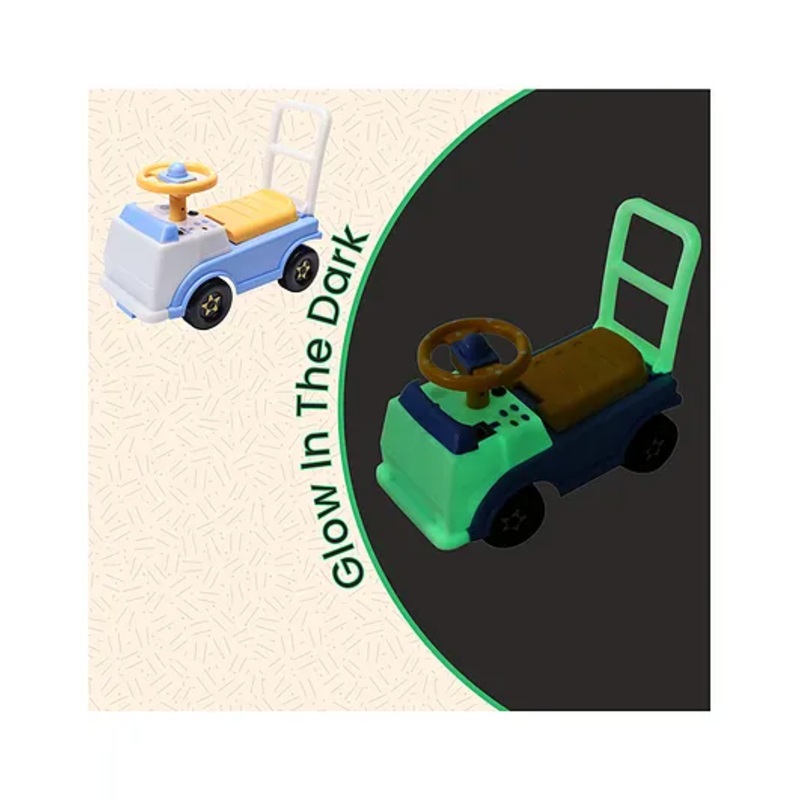 Icandi Glow In The Dark Ride On Car- Orange Yellow & Blue