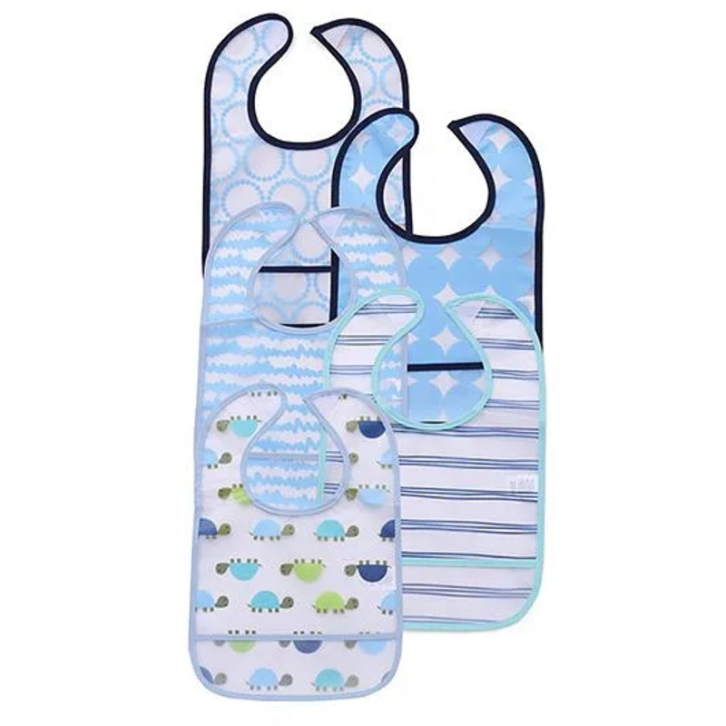Luvable Friends Safari Bib 5Pk – Blue