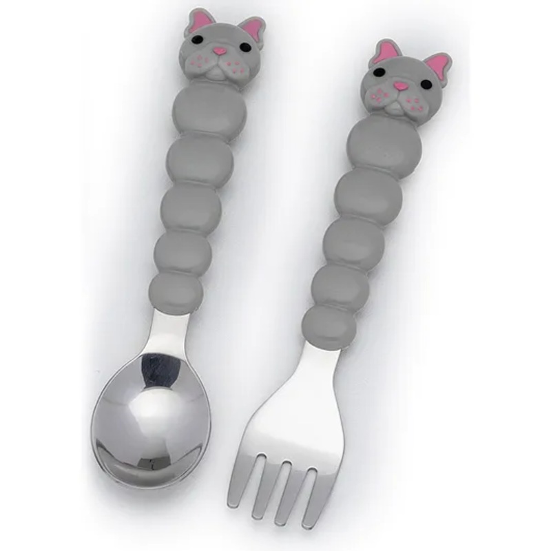 Melii Spoon & Fork with Case Grey