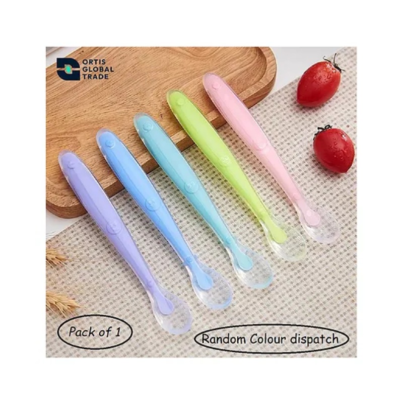 Ortis Soft Tip Silicone Spoon -Pack of 1- Color May Vary