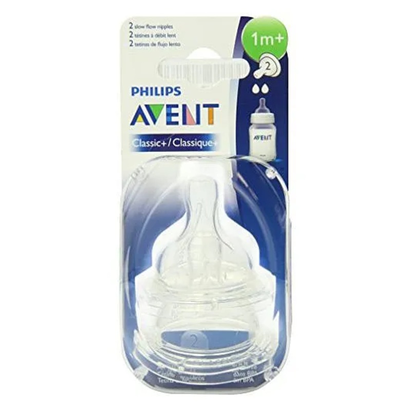 Philips Avent BPA Free Slow Flow Classic Nipple – Pack Of 2