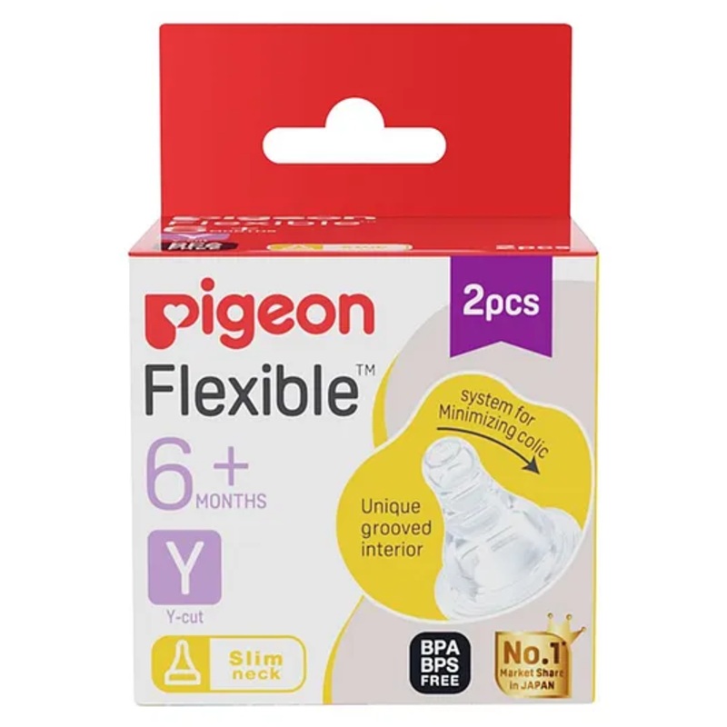 Pigeon Peristaltic Y Cut Nipple Pack of 2 – White