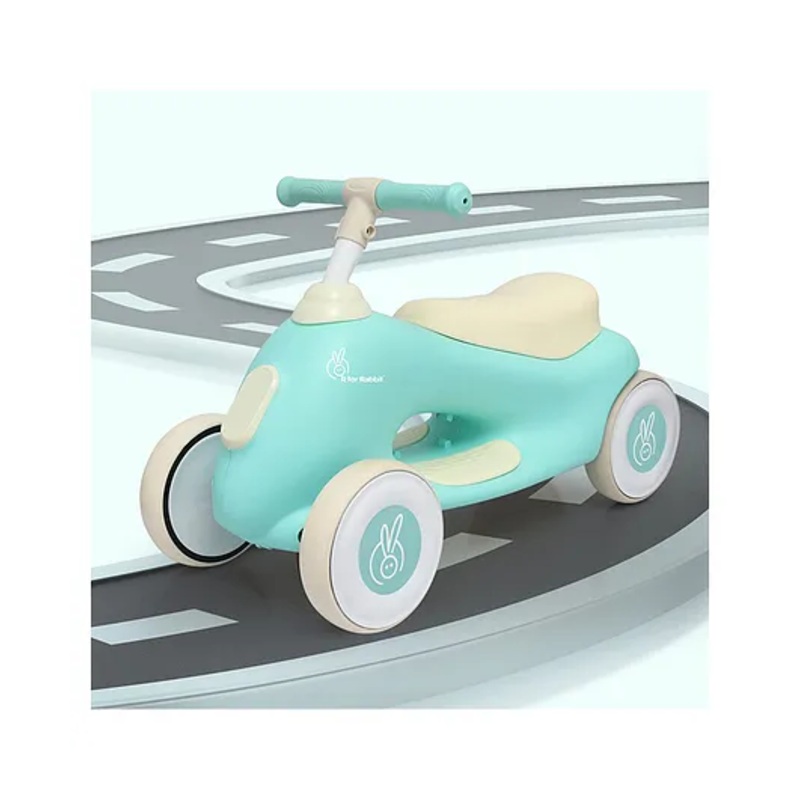 R for Rabbit Speedster Zoomy Push Ride-On for Baby, Wide TPE Wheels with Ergonomic & Comfortable Seat, Non Slip Footrest for 1 to 4 Years Kids, 20 Kgs Weight Capacity (Green Cream)