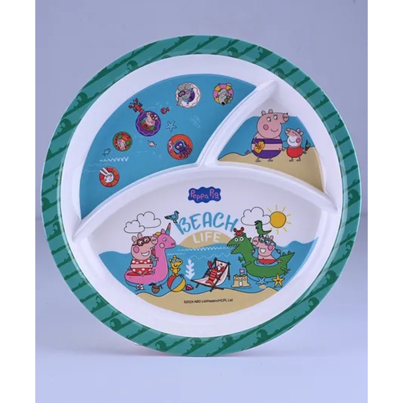 Servewell 3 Partition Plate Peppa Pig Theme – Multicolour (Color and design may vary)