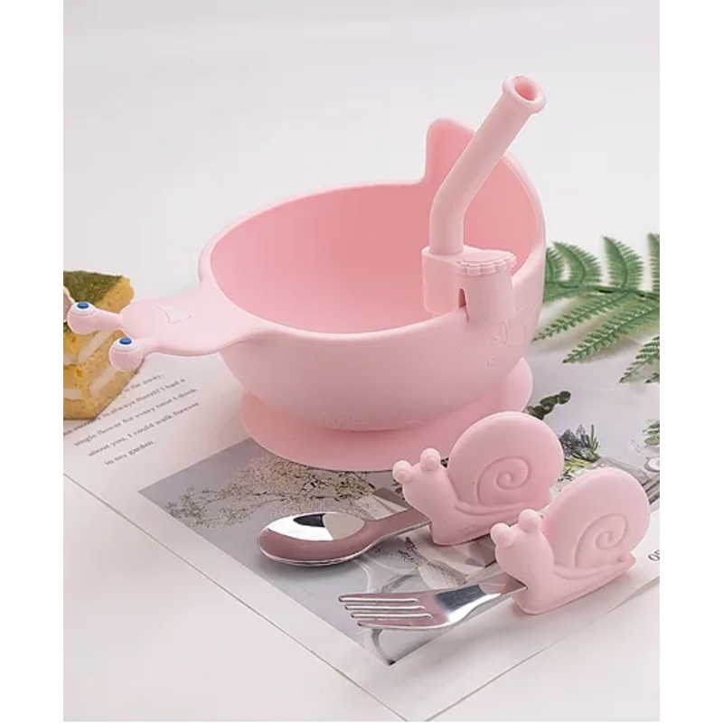 Snail Shaped Feeding Set of 3- Pink