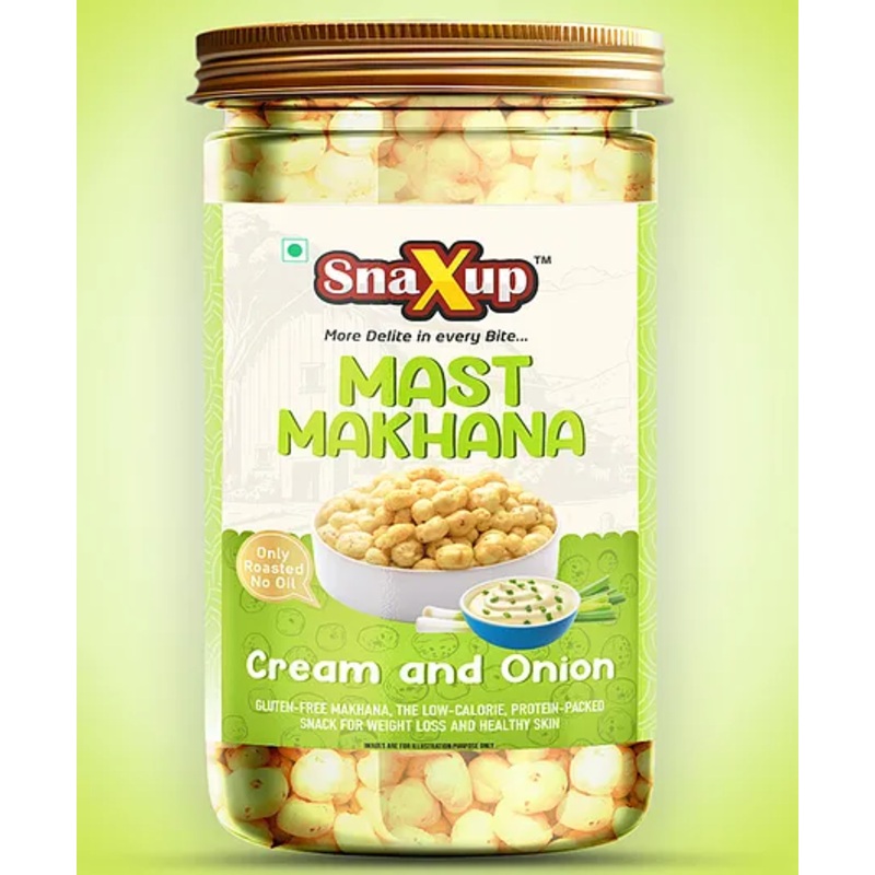 SnaXup Roasted Mast Makhana – Cream & Onion 80 g