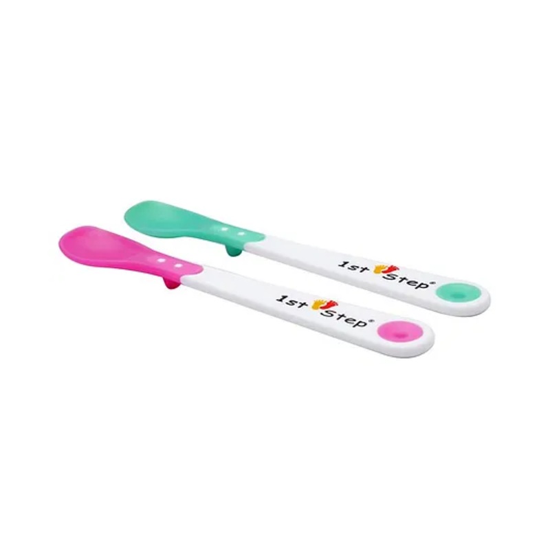 1st Step Heat Sensitive Spoon Pink and Green – Pack of 2