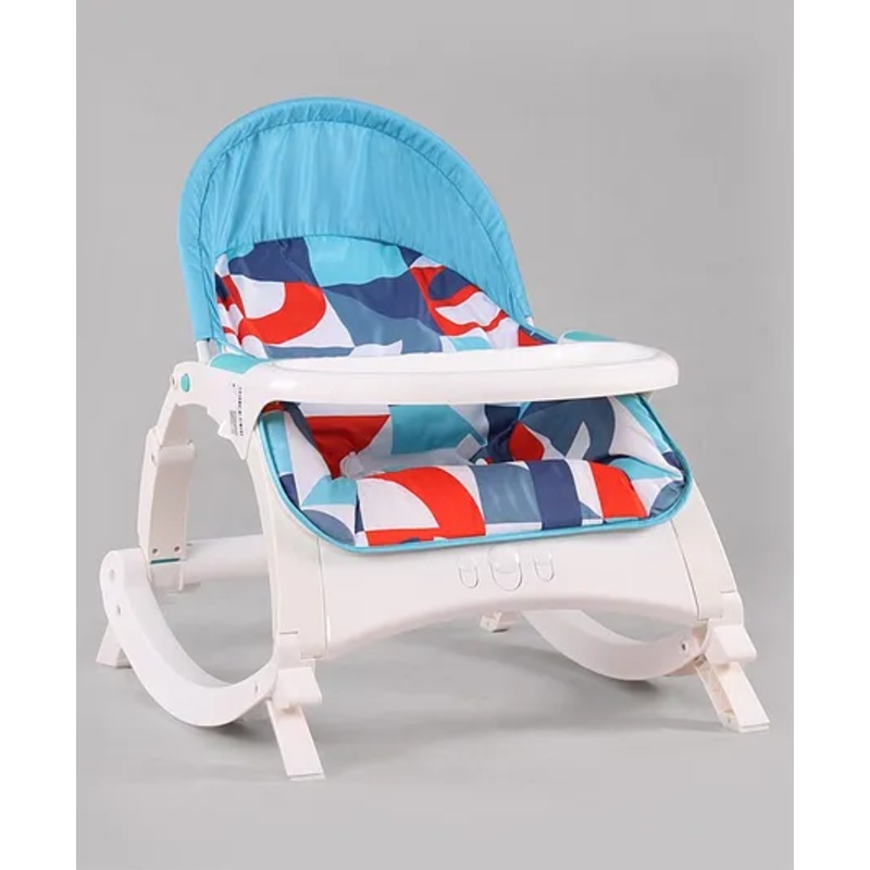 2 in 1 Baby Bouncer Newborn to Toddler Rocker Cum Reclining Chair with Removable Tray & Soothing Vibrations and Music – Blue