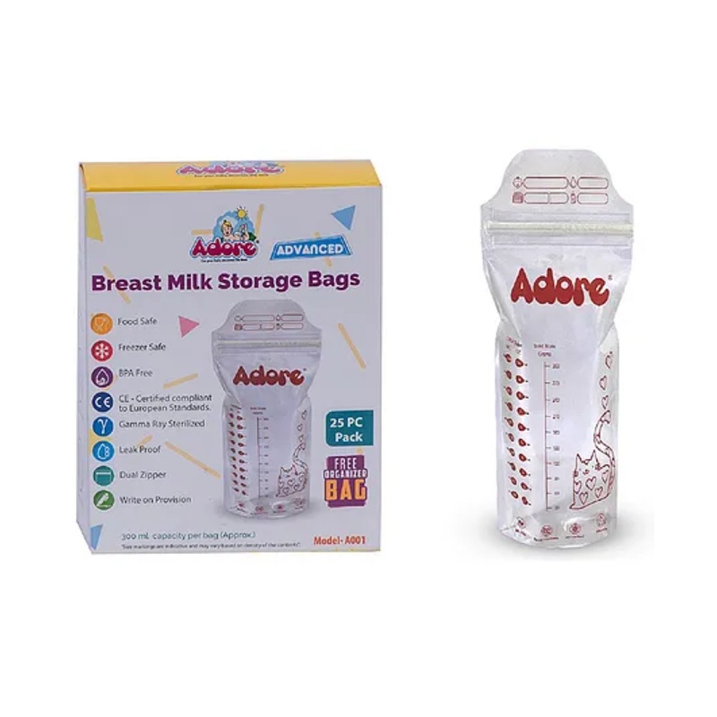 Advanced Breast Milk Storage Bags 300 ml Pack of 25 Bags – White