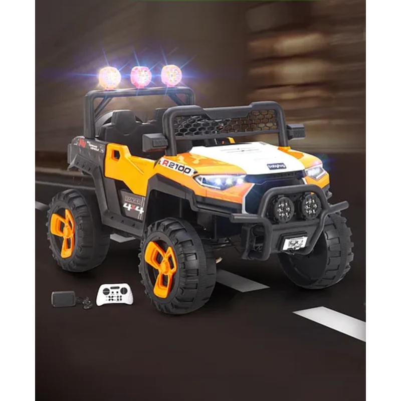Babyhug RANGER 4X4 Battery Operated Ride On Jeep with Music & LED Lights – Orange