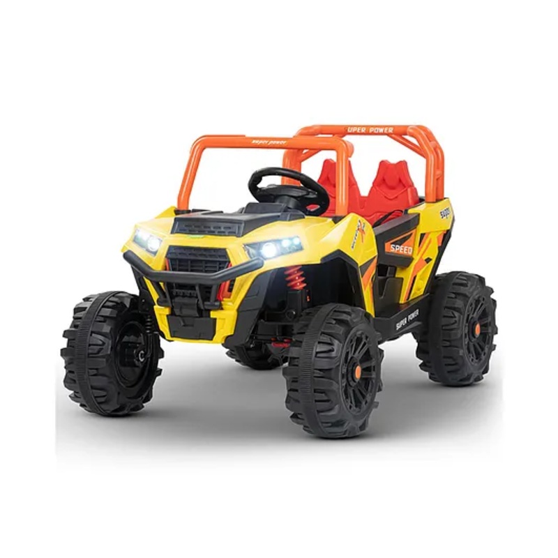 Baybee Derak UTV Battery Operated Jeep for Kids, Ride on Toy Baby Car with Music & Light, Kids Jeep Battery Car, Spring Suspension Electric Jeep Car for Kids (Yellow)