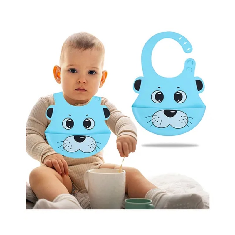 Bembika Adjustable Feeding Bib Apron for Baby Feeding – Aqua Blue