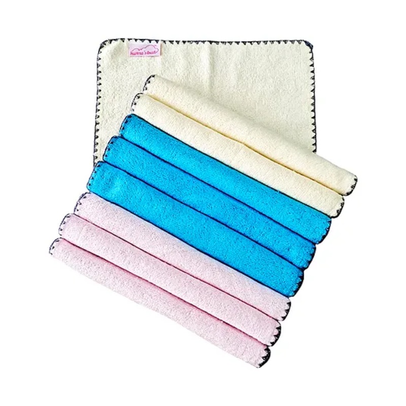 Mumma’s Touch Organic Bamboo Baby Towel Face Cloth – Assorted (Pink, Yellow, Aqua) – Pack of 9