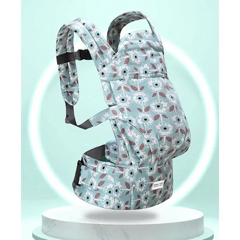 Polka Tots Ergonomic Baby Carrier with M Shape Seat, Adjustable Sun Protection Hood & Multiple Carry Positions – Hugsy Baby Carrier (Green)