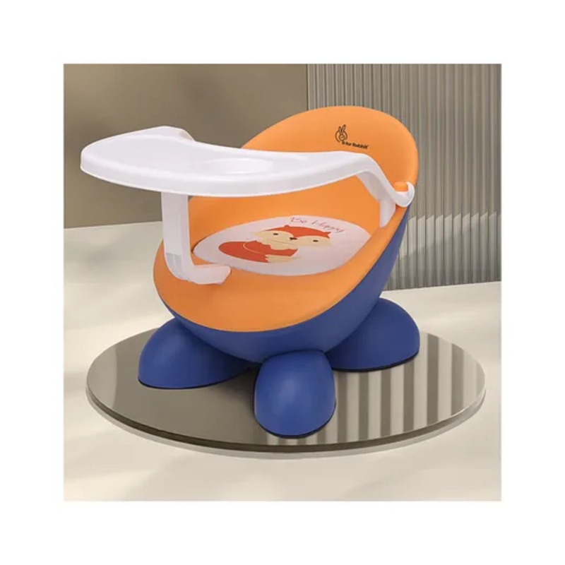 R for Rabbit Jelly Bean Fab 2 in 1 Multi-Functional Baby Study | Meal | Regular Kids Seating Chair with High Backrest for 6-36 Months Kid, Weight Capacity Upto 20Kgs (Blue Orange)