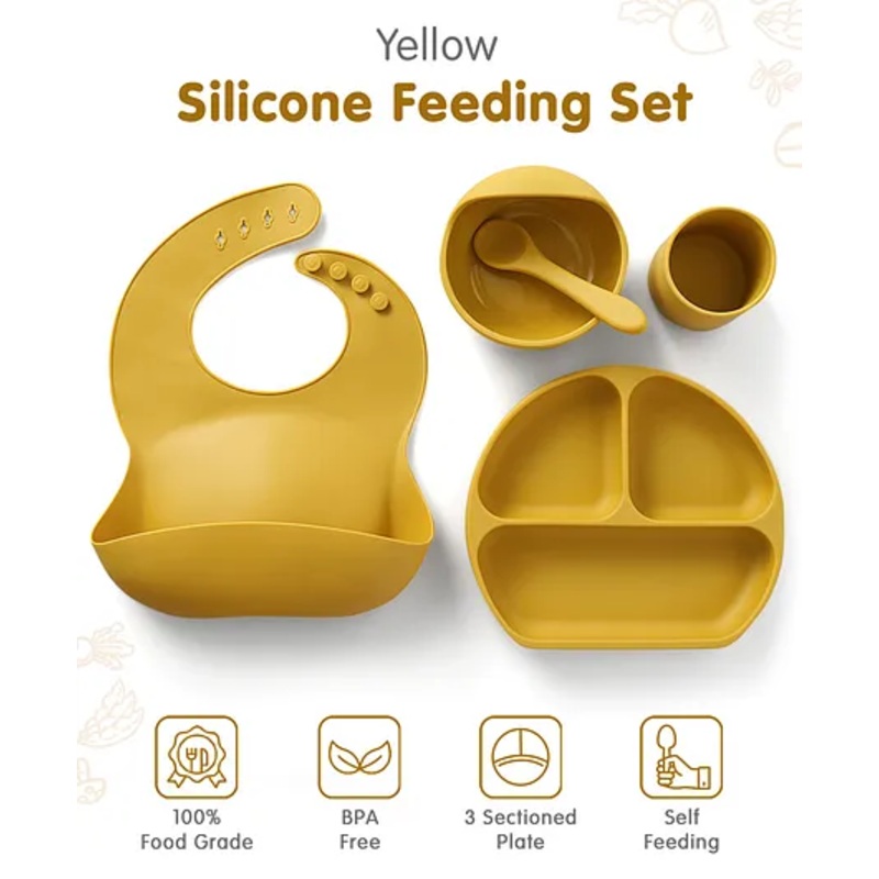 Silicone Feeding Set – Yellow