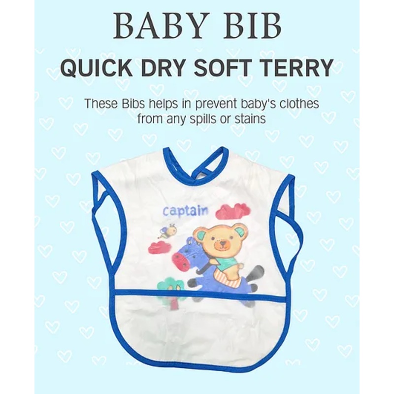 VOIDROP New Born Baby Cotton Bibs Apron Easily Adjustable For Baby – Blue