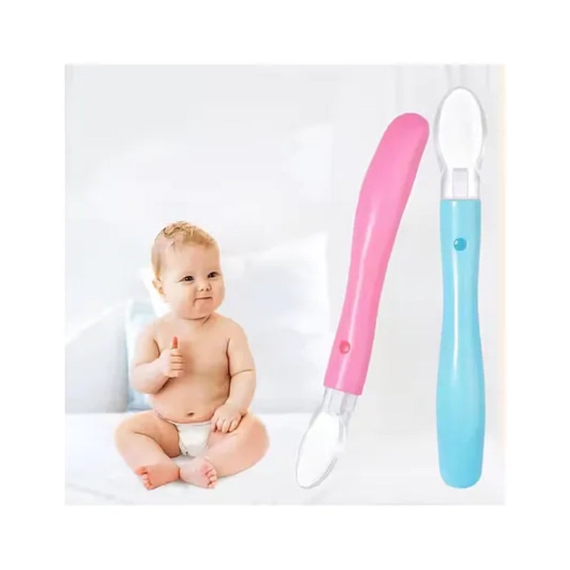 AEREX Premium Safe Feed Silicone Feeding with Ultra-Soft | BPA Free Self Feeding Utensil | Baby Weaning Spoon for Kids 4 Months+ (Set of 1, Multicolor)