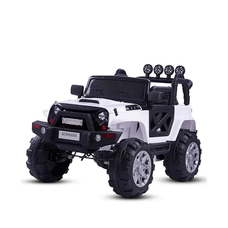Baybee Rover Axle Electric Rechargeable Battery Operated Ride On Jeep With Remote Control – White