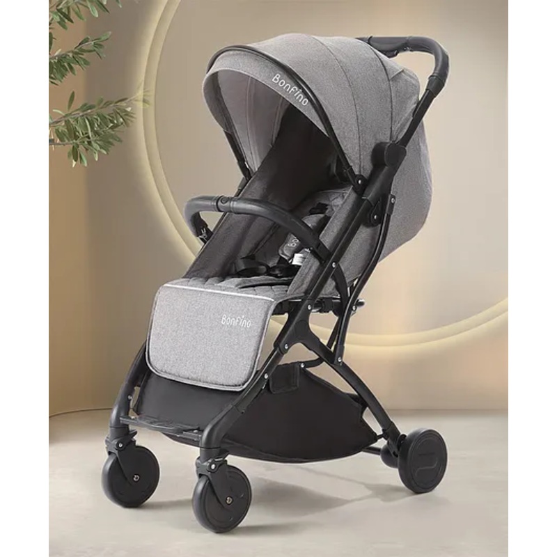 Bonfino Runway Cabin Stroller in Linen Fabric – Dark Grey